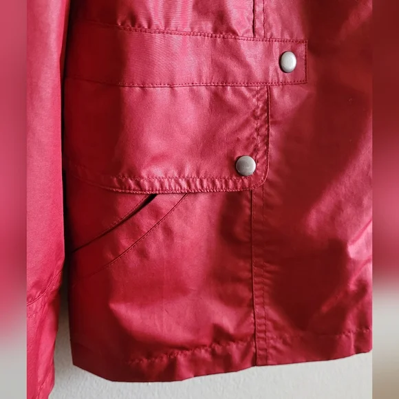 Chico's Zenergy Windbreaker Light Jacket Packable Hood, Women's XL, Cherry Red - Picture 5 of 13
